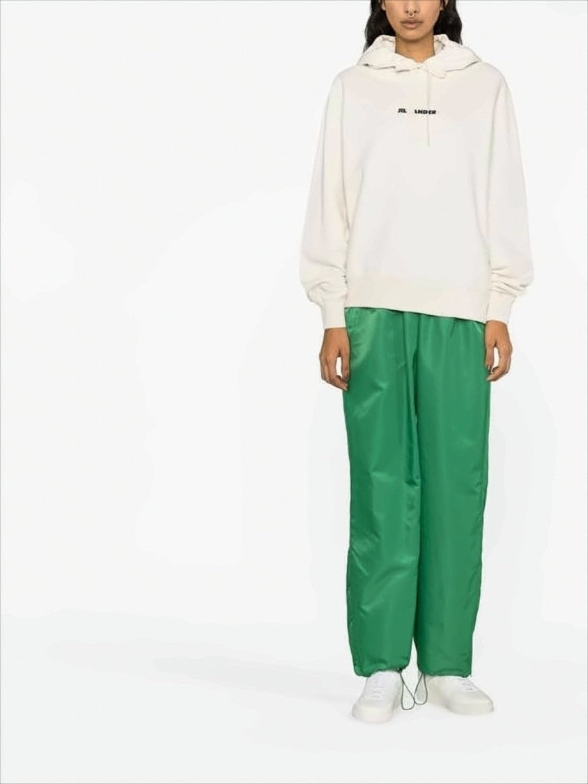 Jil Sander Relaxed Fit Cropped Hoodie With Drawstring