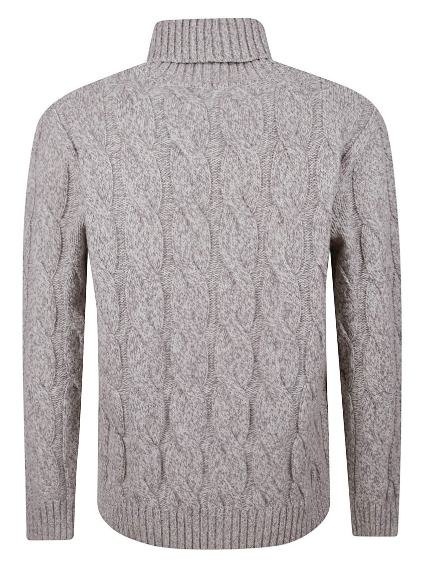 Eleventy Cable Knit Sweater With Turtleneck Collar