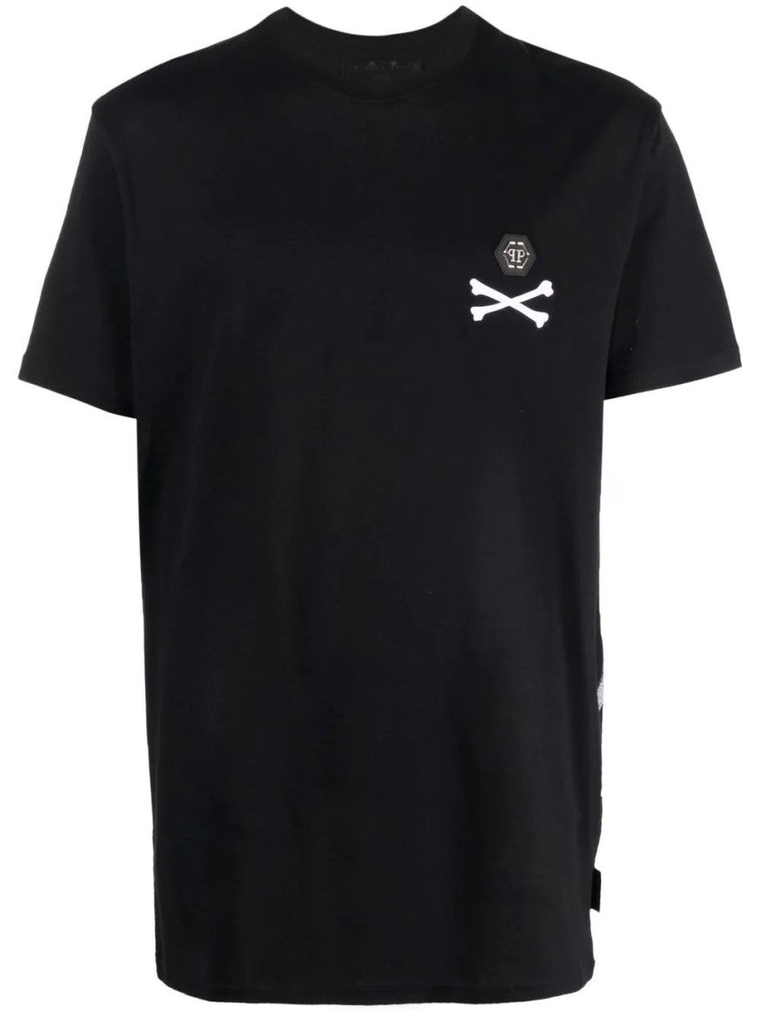 Philipp Plein Minimalistic Round Neck T-Shirt With Skull Emblem