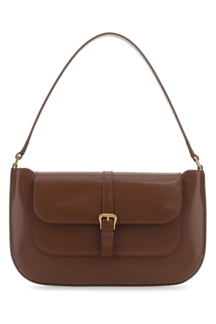 By Far Brown Leather Miranda Shoulder Bag
