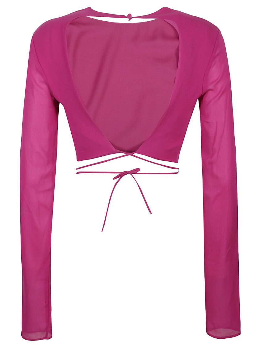 The Andamane Lea Open Back Silk Blouse
