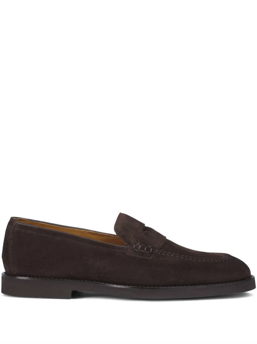 Doucal's Brown Suede Loafers With Timeless Elegance