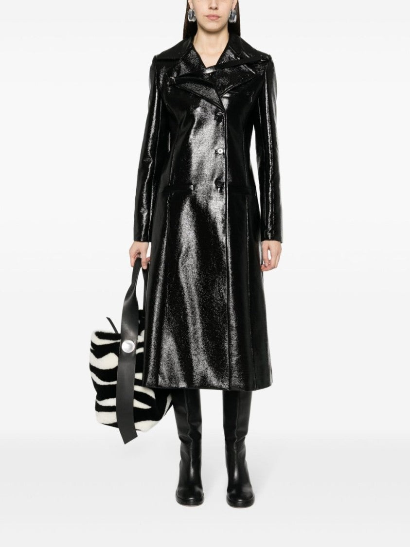 Courrèges Mid-Length Faux Leather Patent Coat