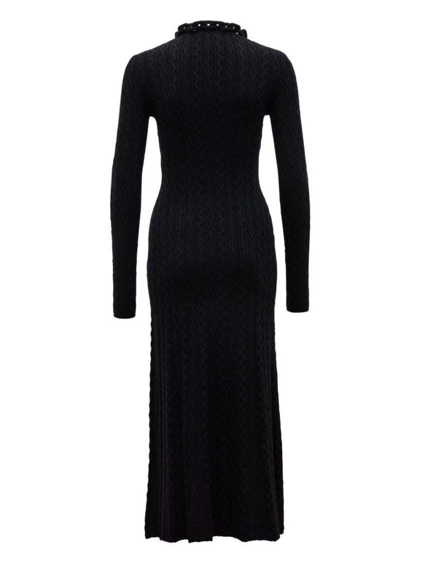 Rabanne Fitted Midi Dress With Wool-Cashmere Blend