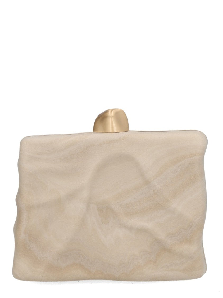Cult Gaia Grey Acrylic Flyn Marbled Clutch