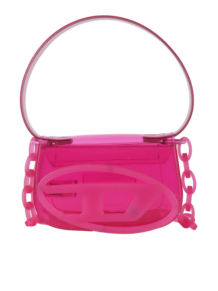 Diesel Pink 1Dr Translucent Logo Shoulder Bag