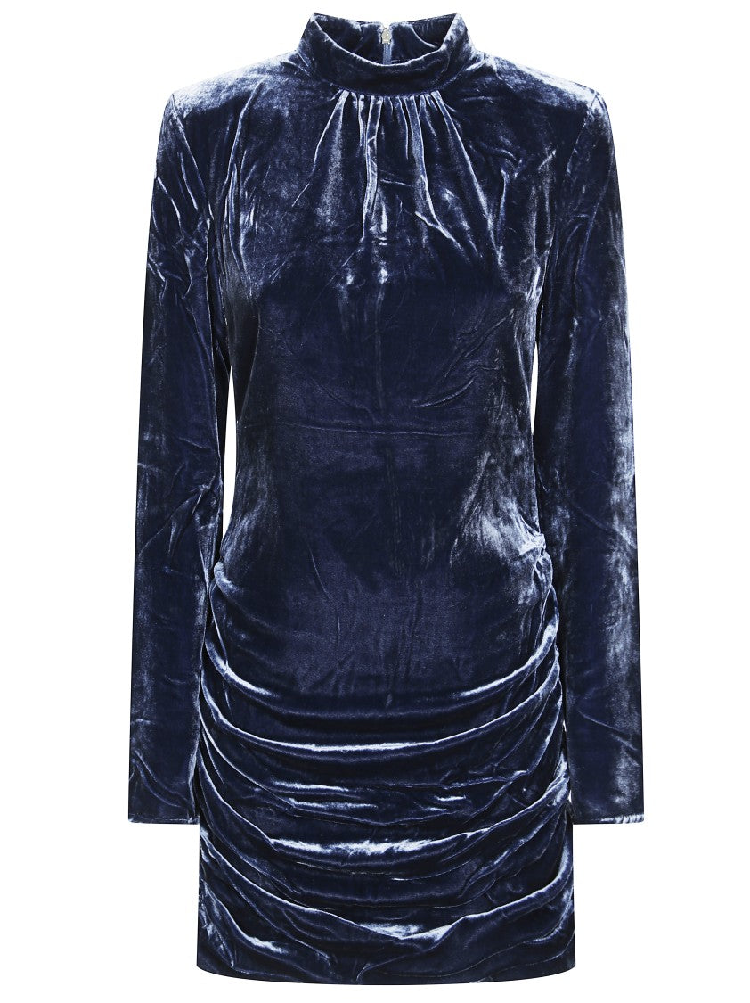 Rotate Silk Velvet Ls Mini Dress