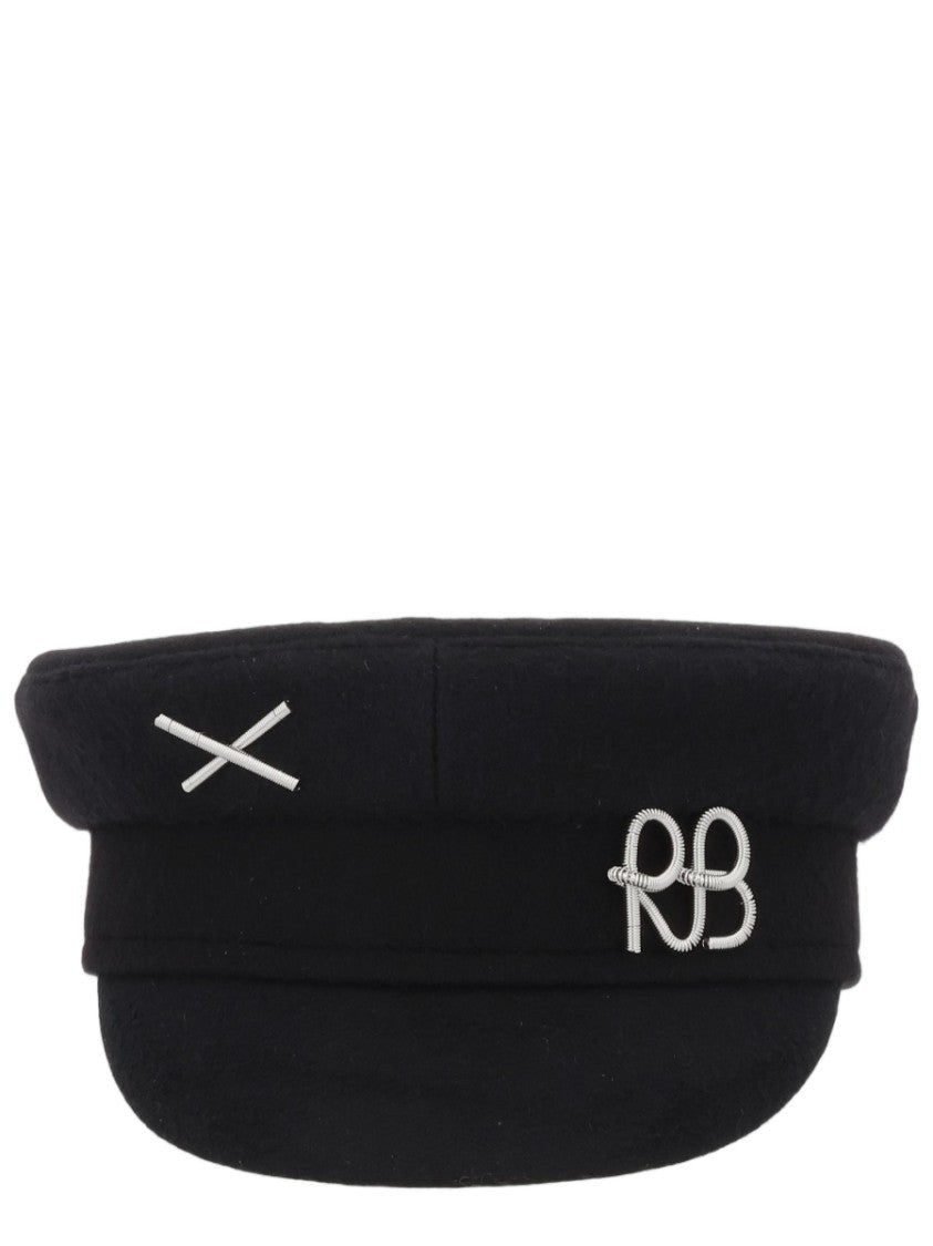 Ruslan Baginskiy Baker Boy Structured Black Wool Hat