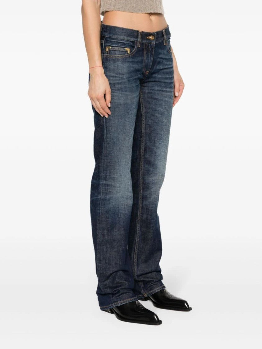 Palm Angels Blue Straight Leg Five Pocket Denim Jeans