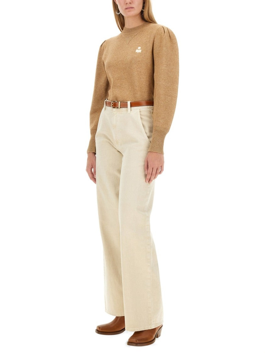Isabel Marant Étoile Cropped Sweater With Voluminous Puff Sleeves
