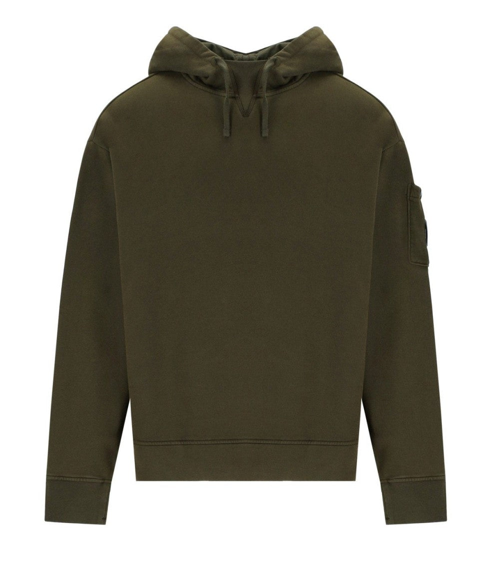 C.P. Company Diagonal Fleece Boxy Ivy Green Hoodie