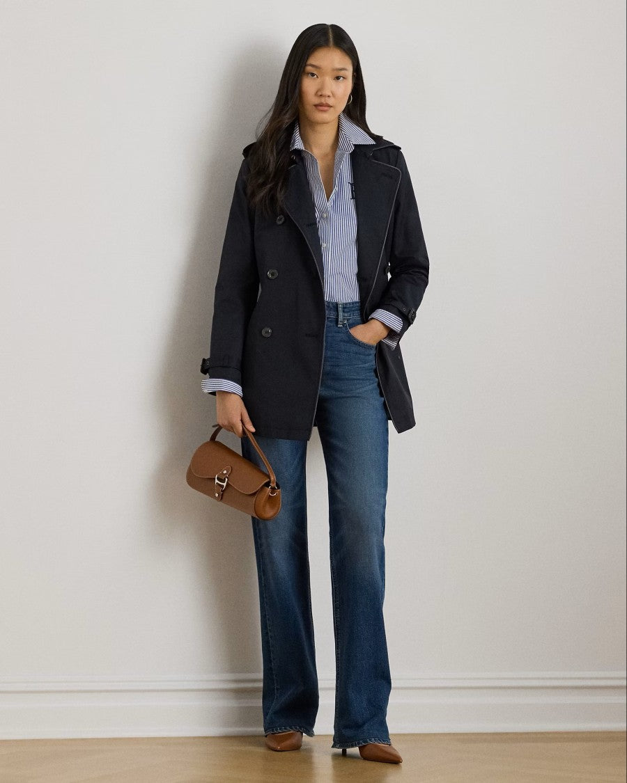 Lauren Ralph Lauren Navy Blue Lined Trench Coat