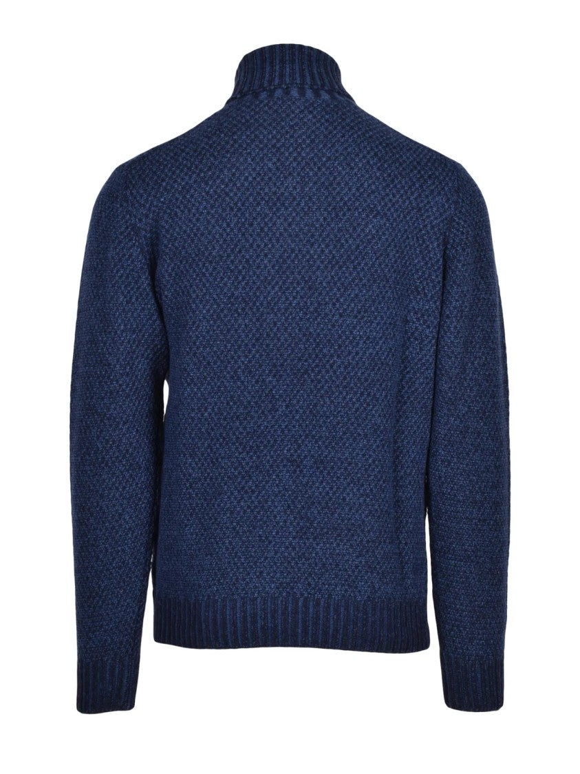 Cashmere Company P. Textured Knit Turtleneck Sweater In Warm Wool Blend