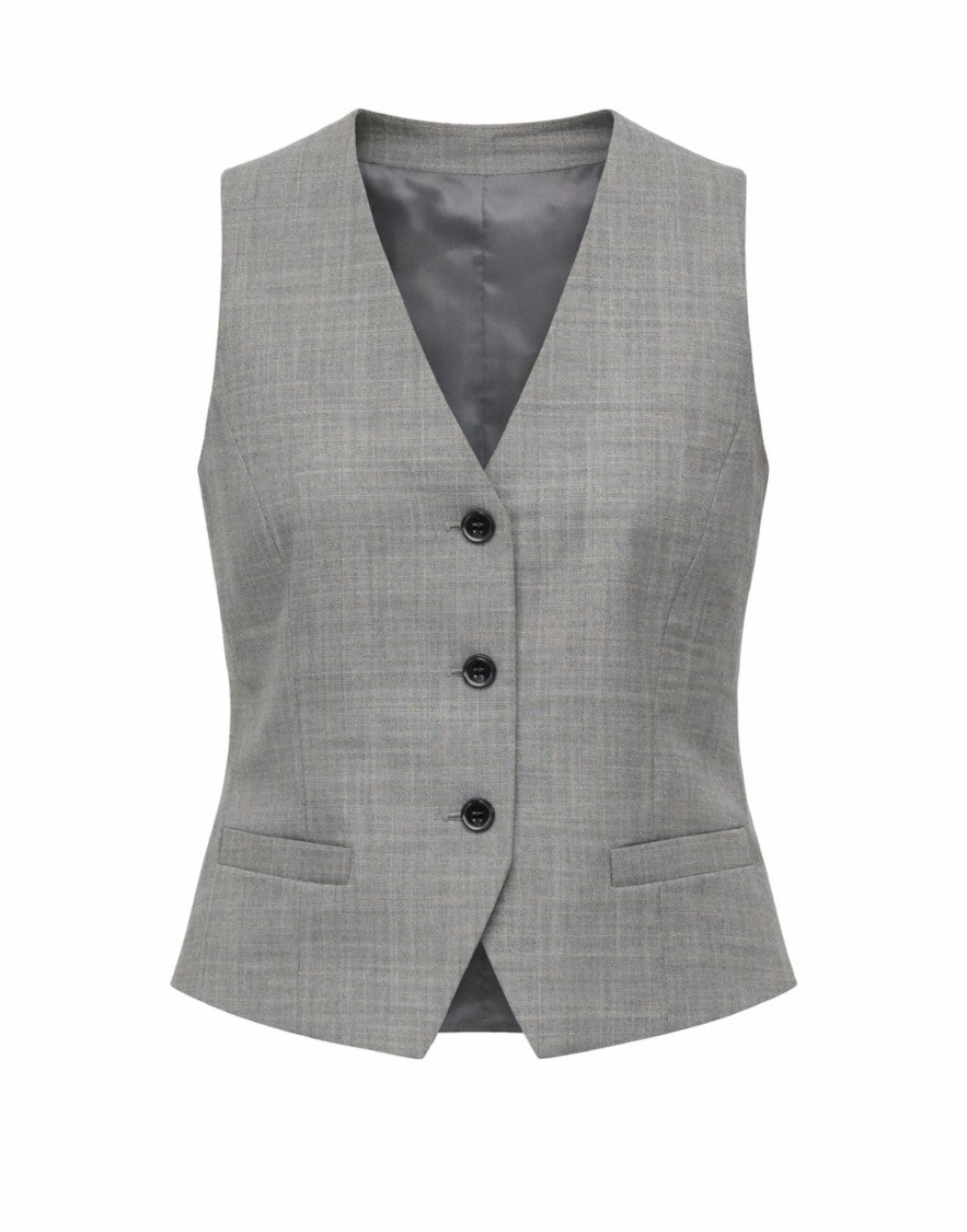Nine In The Morning Iron Ariele Tailored Wool-Blend V-Neck Vest