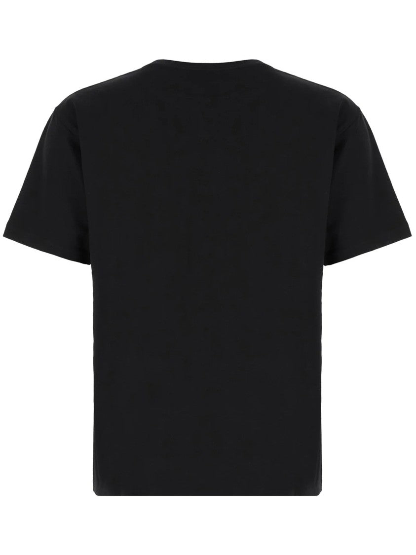 Valentino Black Short-Sleeve Red Graphic Cotton T-Shirt