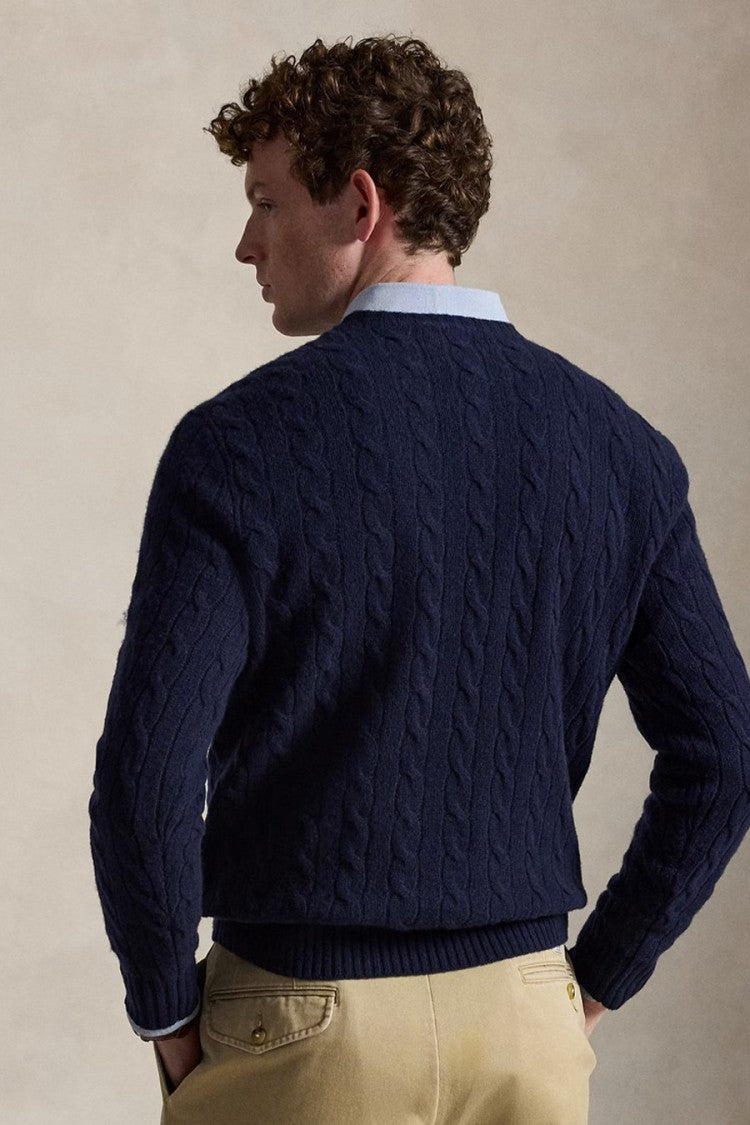 Polo Ralph Lauren Navy Cable-Knit Crew-Neck Sweater