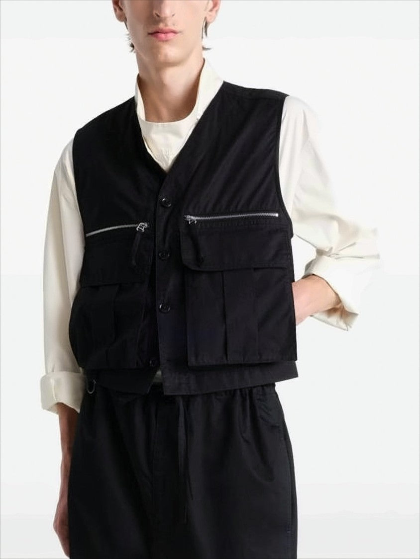 Lemaire Cropped Vest With V-Neckline And Utility Pockets