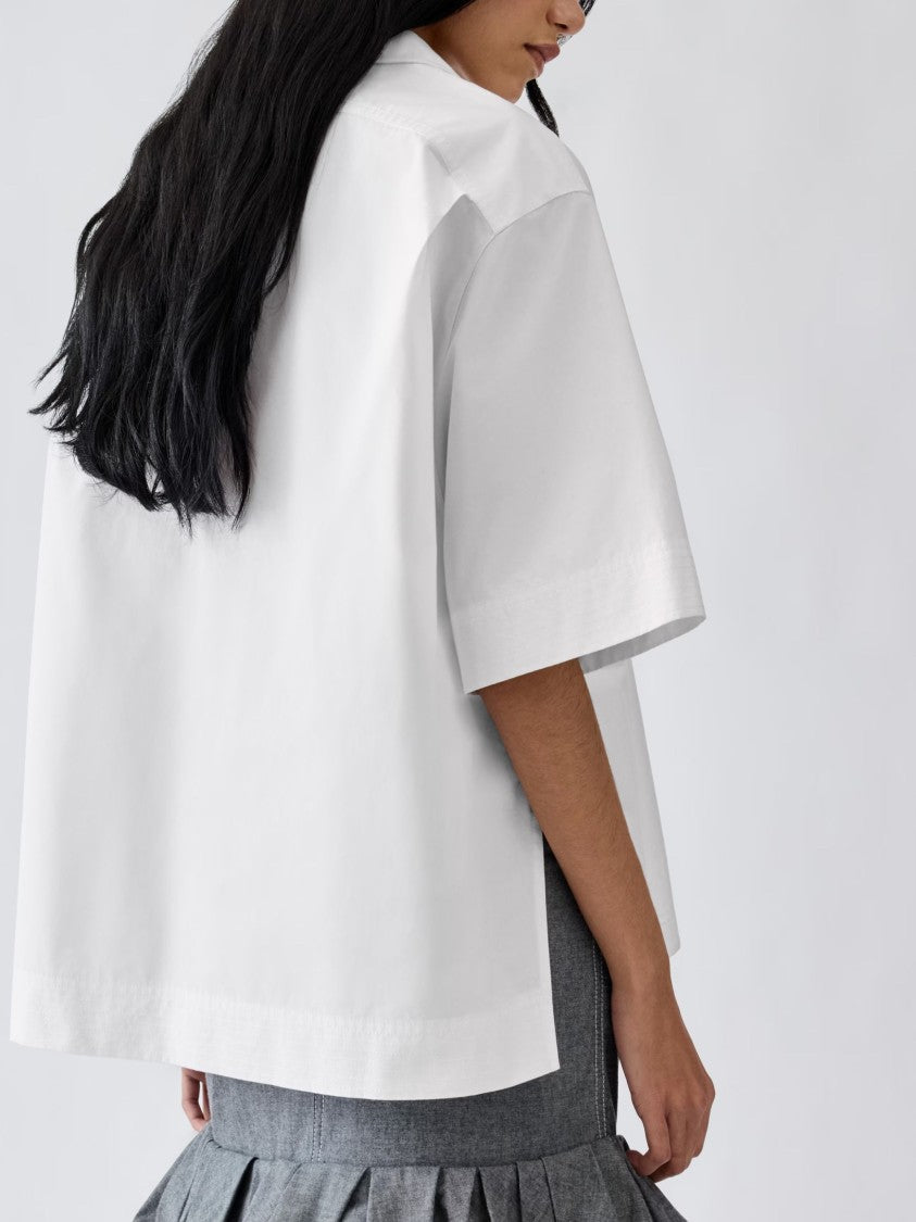 Jacquemus White Oversized Camp Collar Cotton Shirt