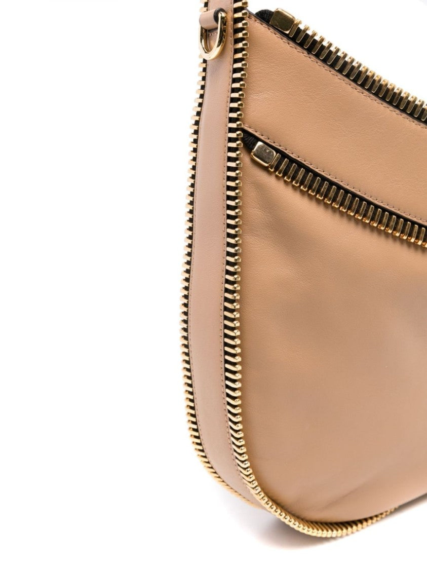 Moschino Camel Brown Smooth Grain Calf Leather Bag
