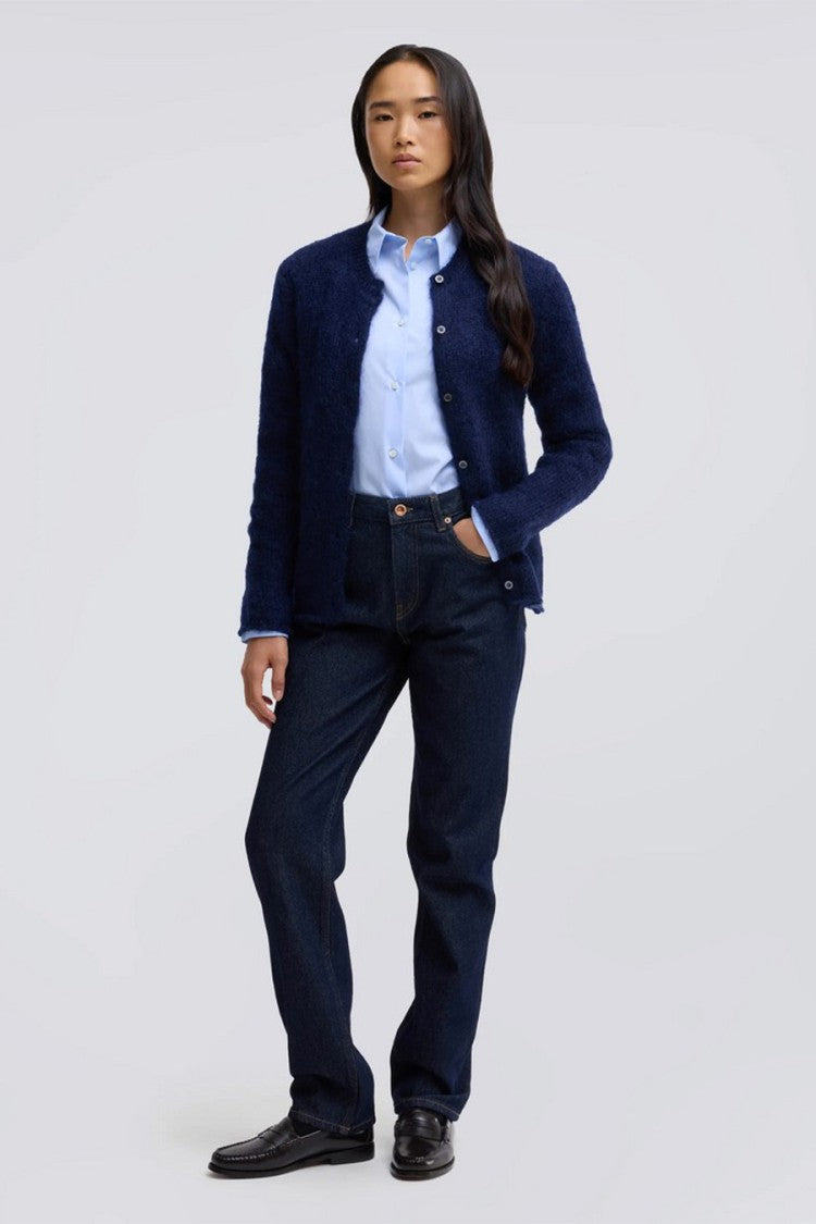 Aspesi Sky Blue Boxy Cropped Cotton Shirt