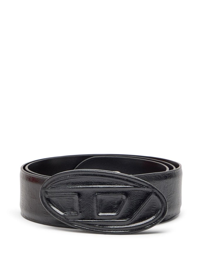 Diesel Textured Finish Belt With Distinctive Oval Buckle