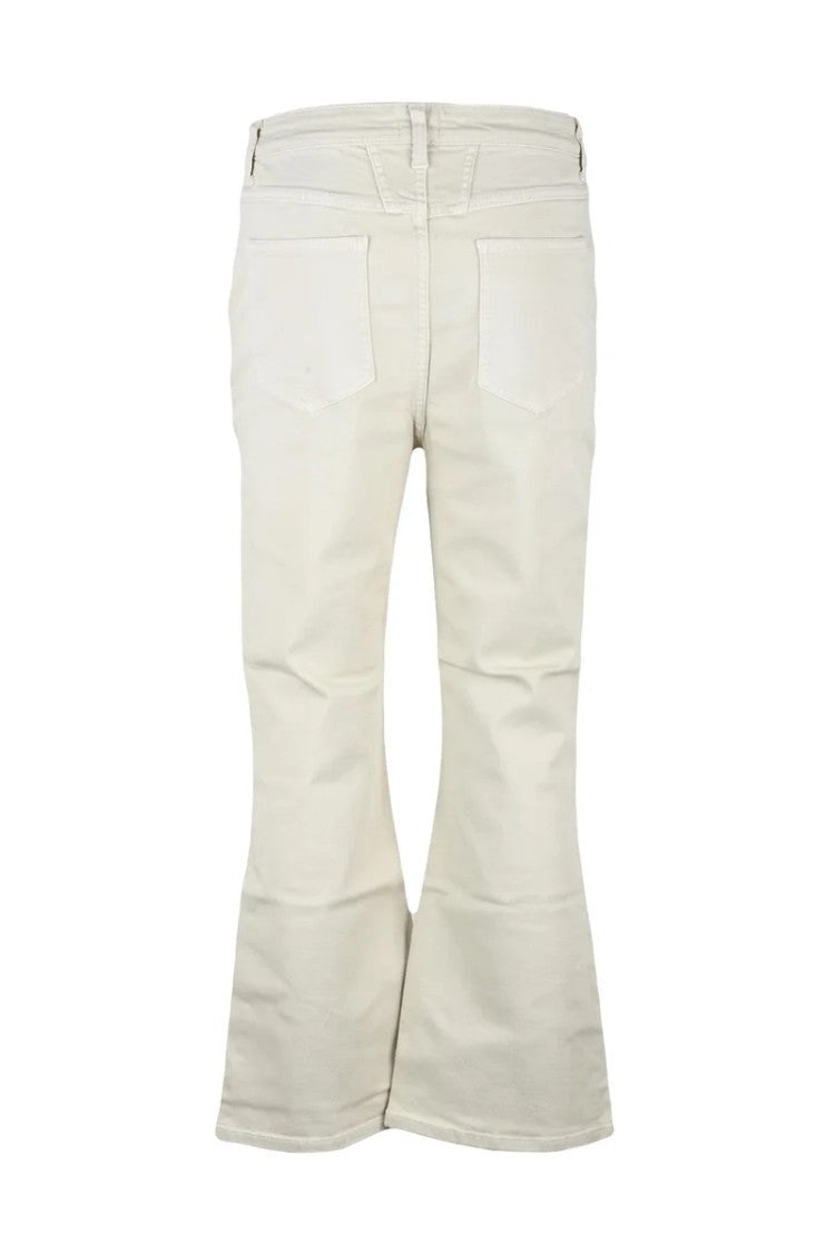 Closed Flared Leg Beige Jeans