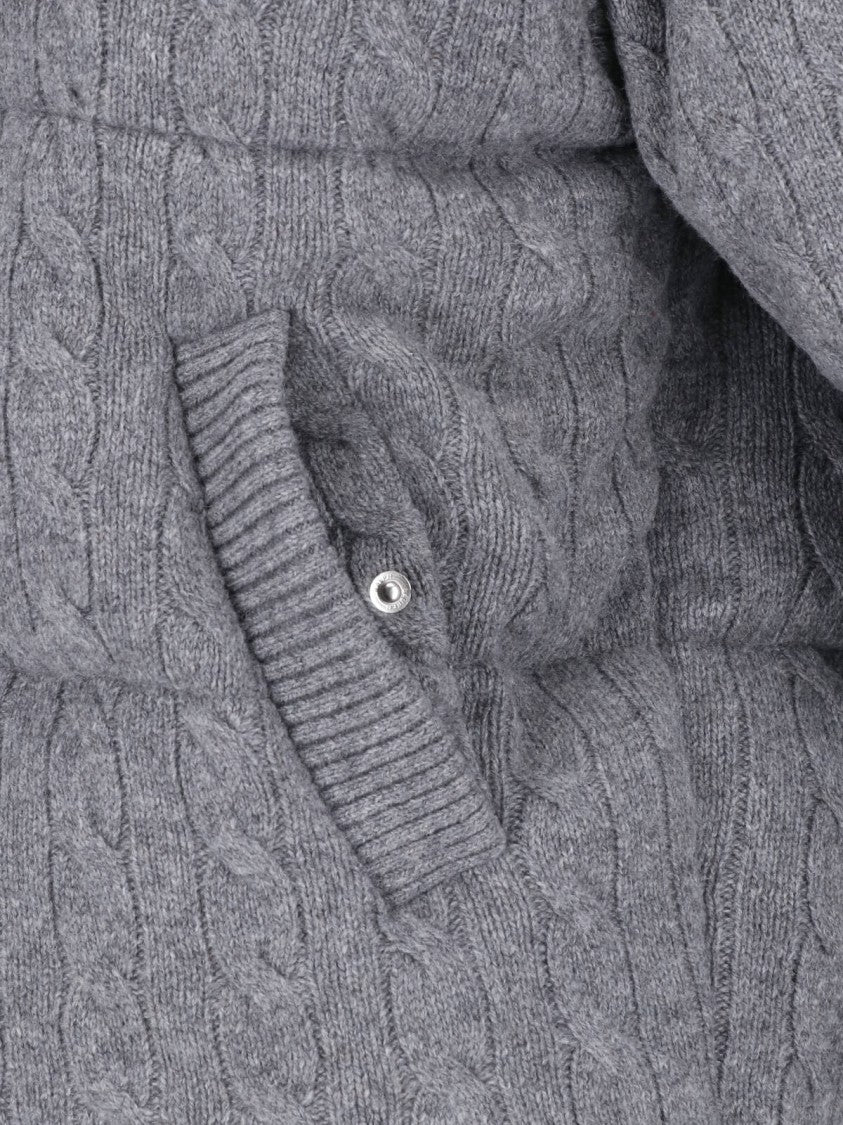 Polo Ralph Lauren Quilted Cable Knit High Collar Jacket