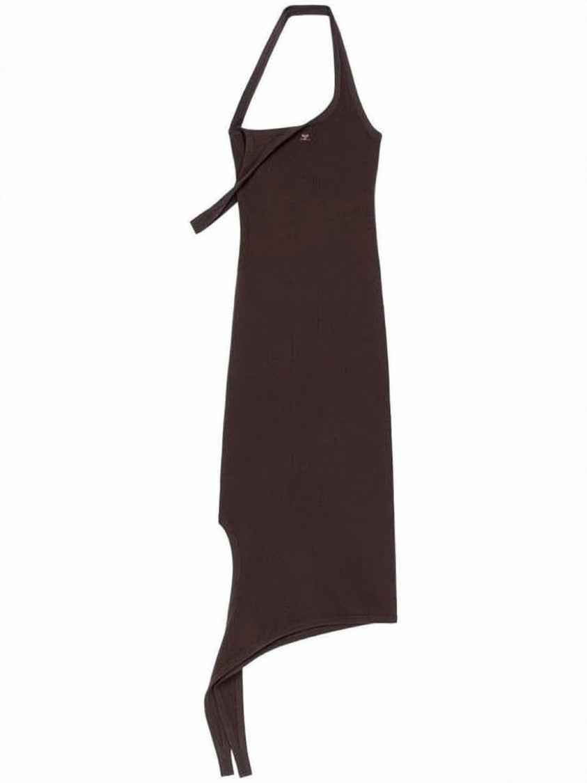 Courrèges Asymmetrical Hemline Midi Dress