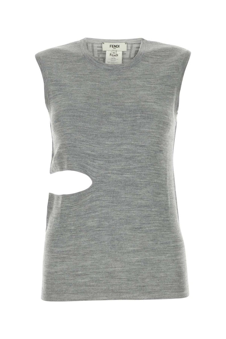 Fendi Grey Wool Blend Top