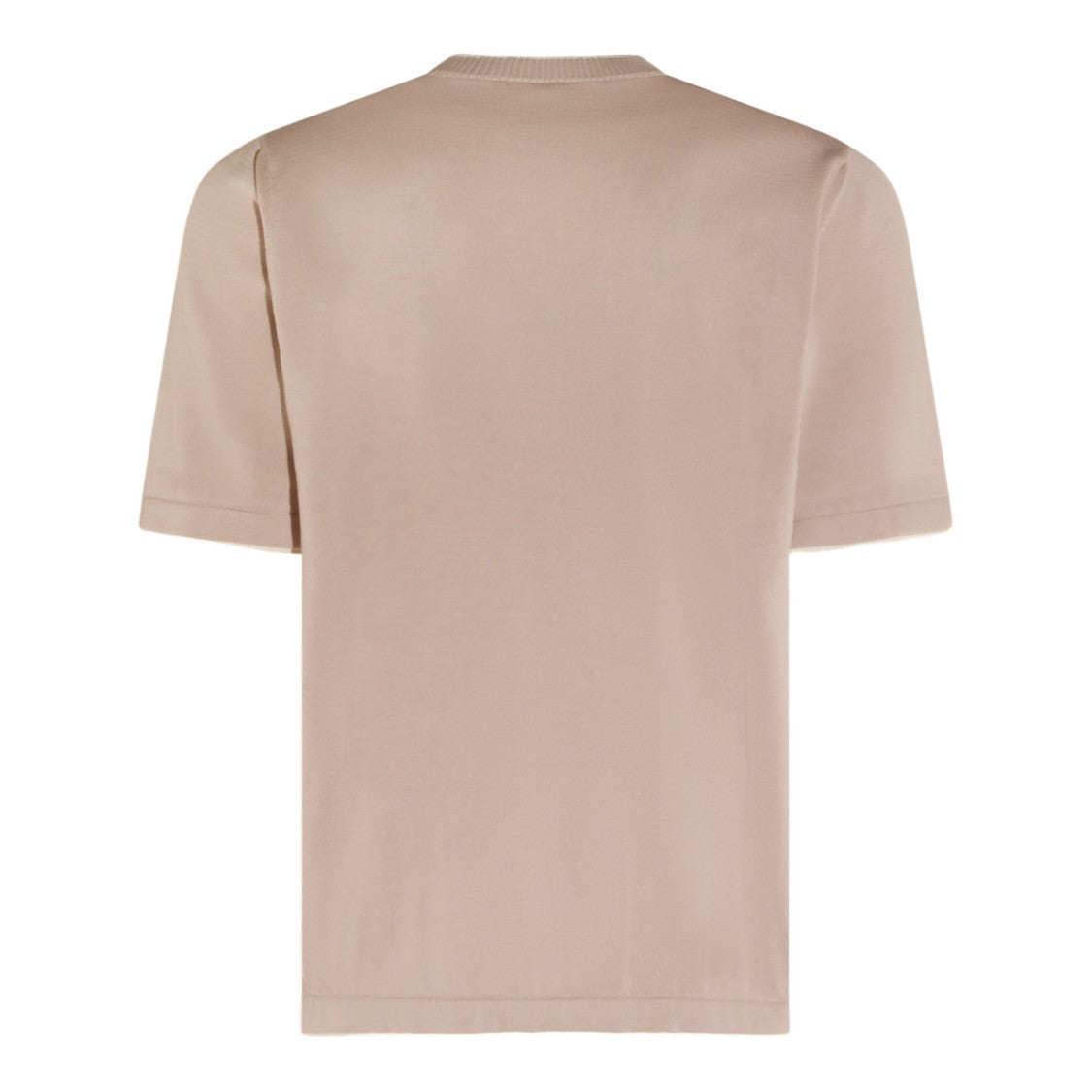 Eleventy Short-Sleeve Knit Top With Ribbed Crew Neckline