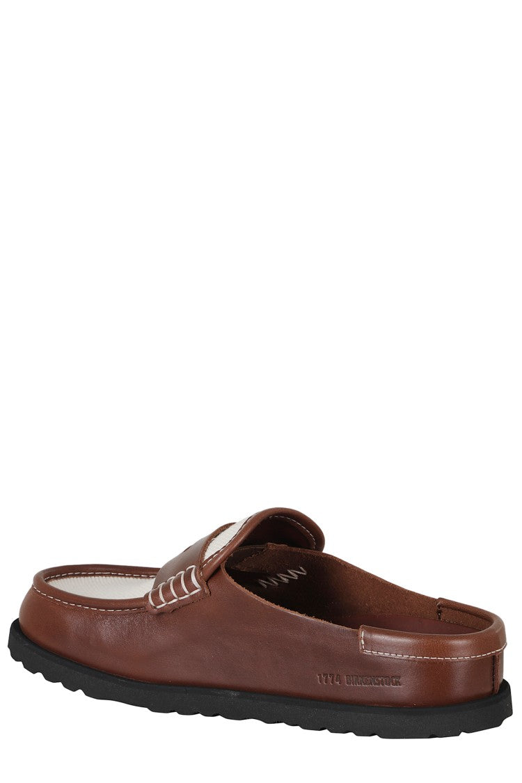 Birkenstock Brown Naples Penny Loafer Strap Leather Mules
