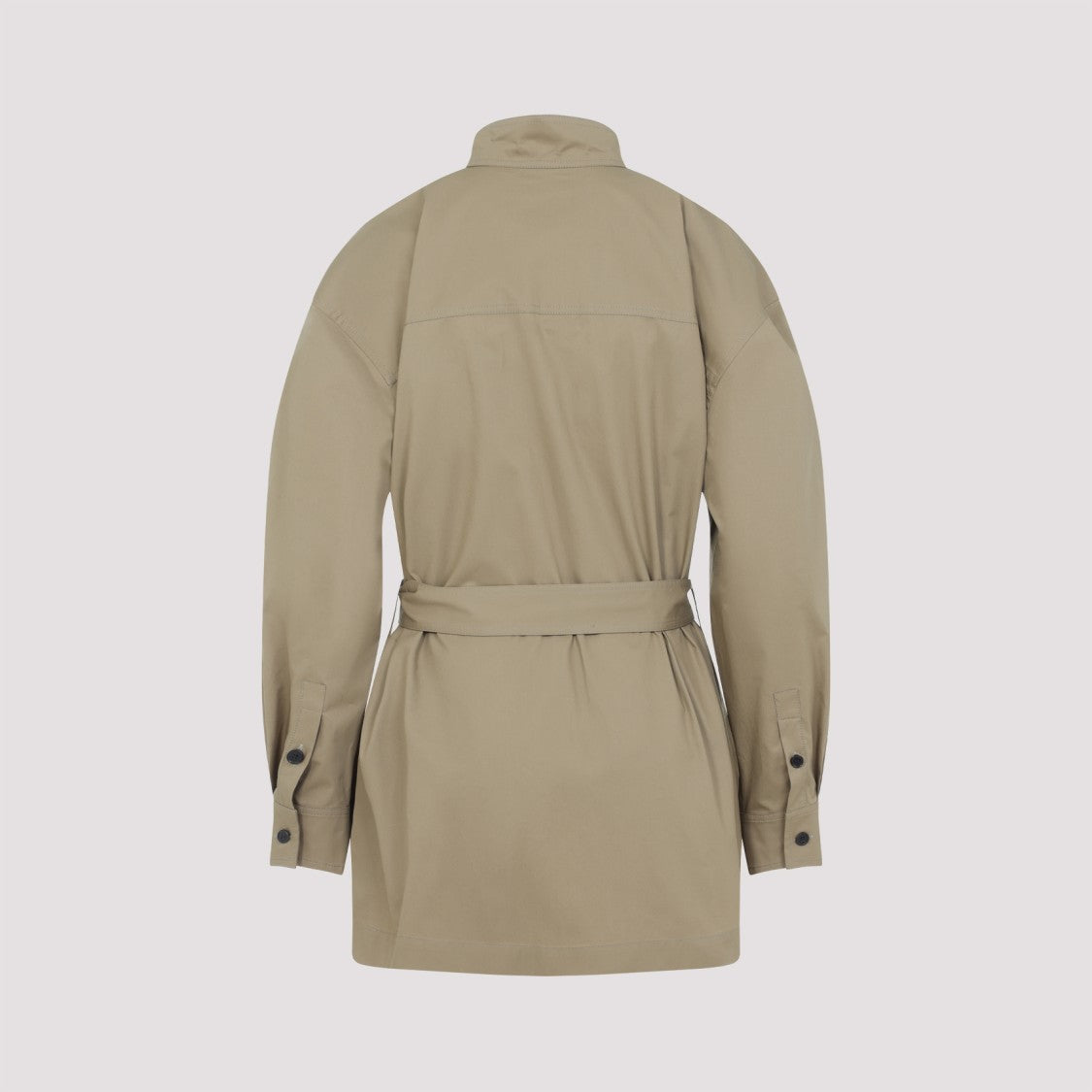 Saint Laurent Sable Mouille Beige Cotton Long Shirt