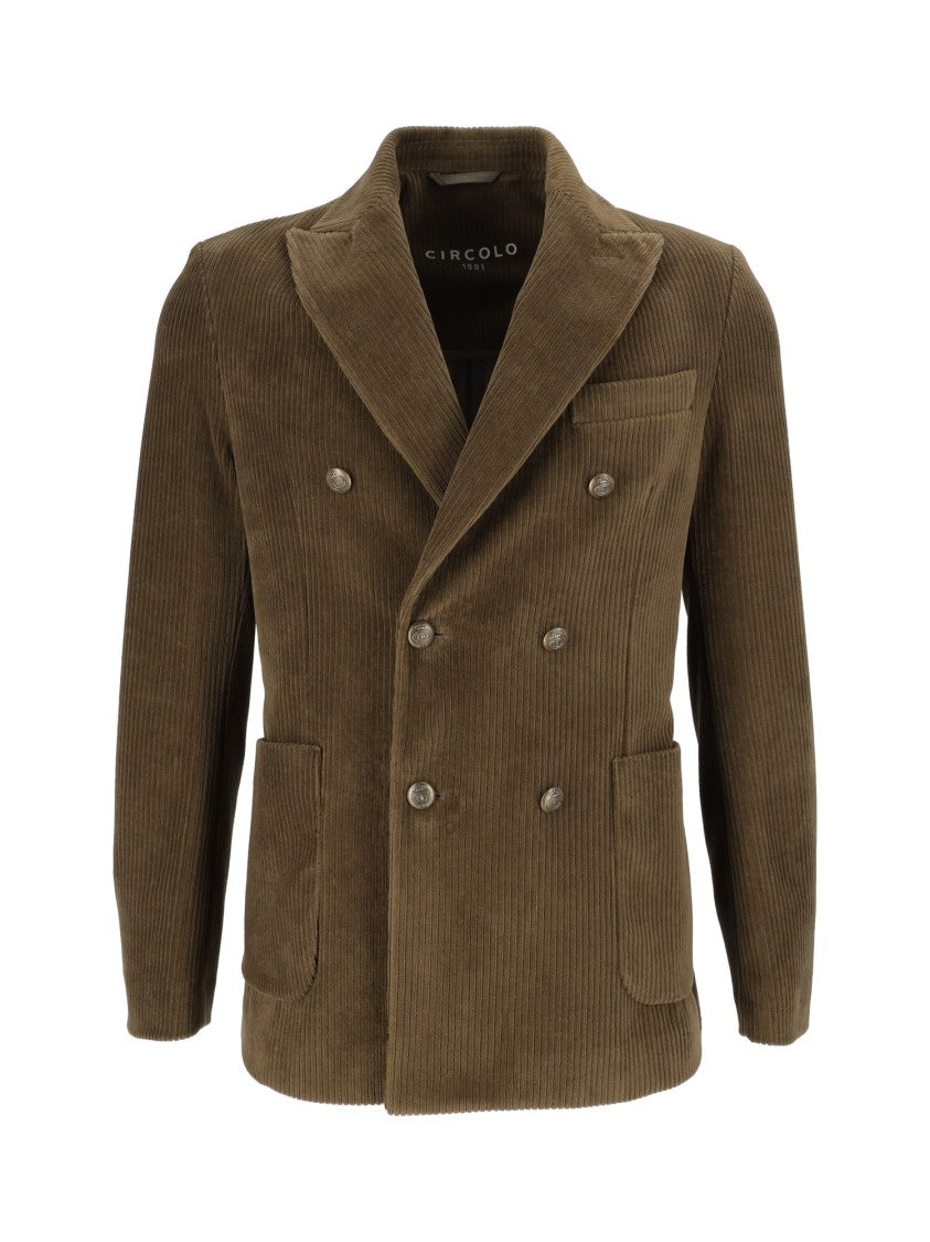 Circolo 1901 Corduroy Wide Lapel Double-Breasted Blazer
