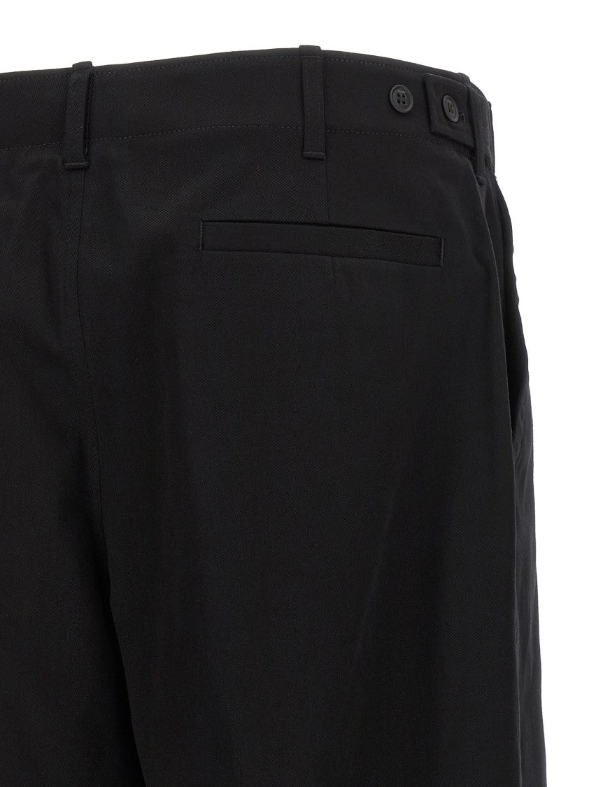 Fendi Cotton Gabardine Trousers With Maxi Side Pocket And Embossed Detail