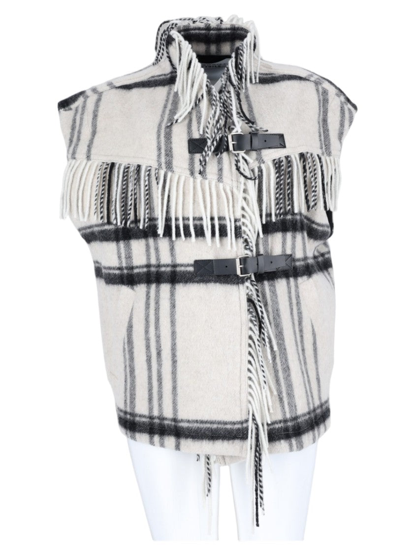 Isabel Marant Étoile Multicolour Sleeveless Plaid Fringed Vest