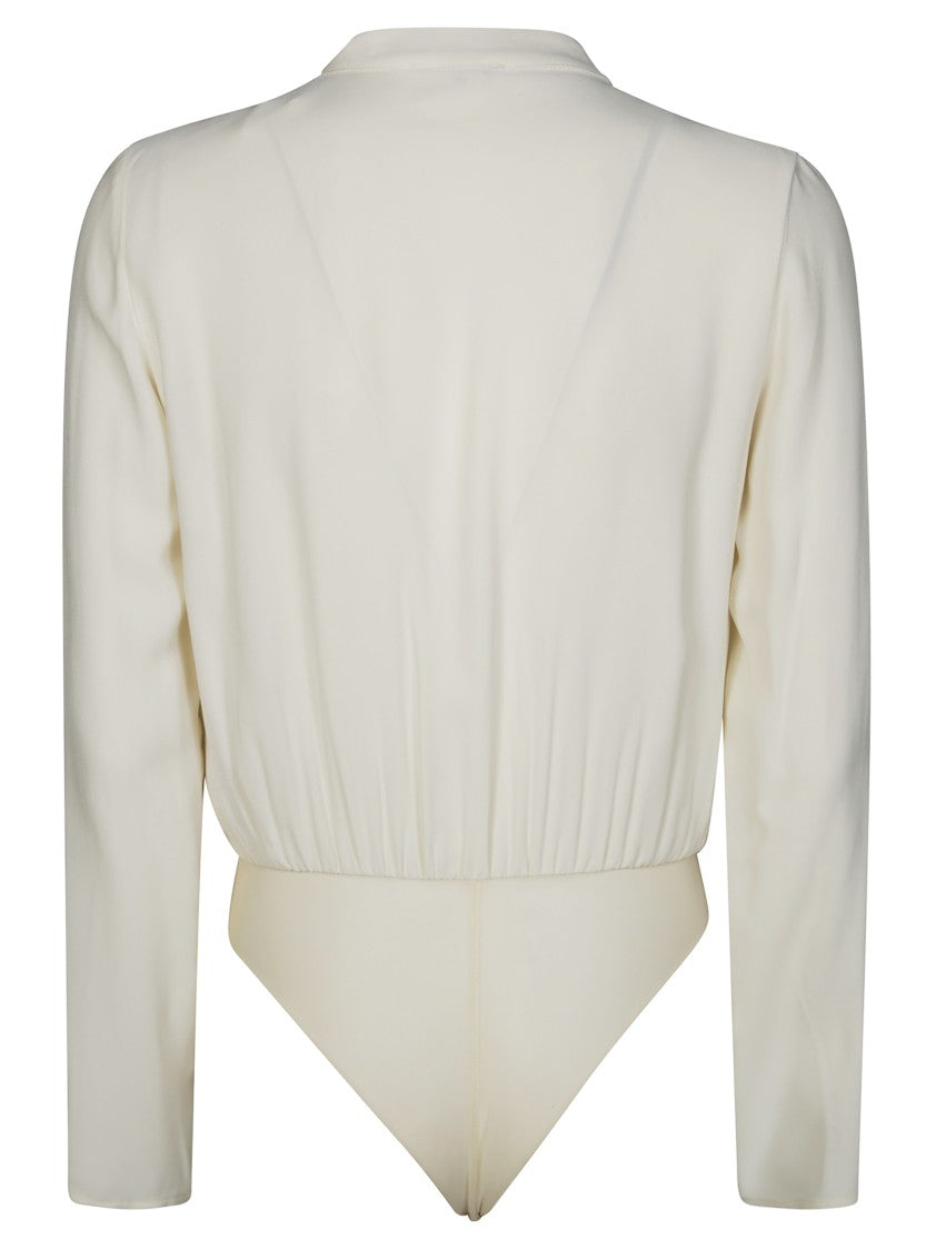Elisabetta Franchi Fitted Bodysuit Shirt With Classic Collar