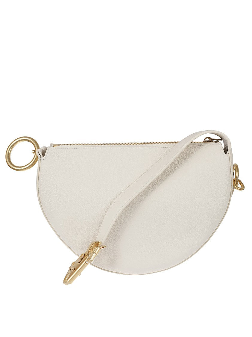 Burberry Half-Moon Pebble Calf Leather Handbag