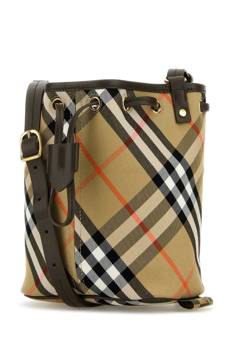 Burberry Embroidered Canvas Bucket Bag