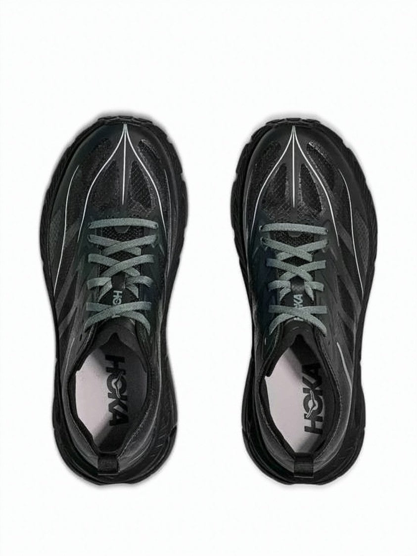 Hoka Streamlined Black Sneakers With Durable Rubber