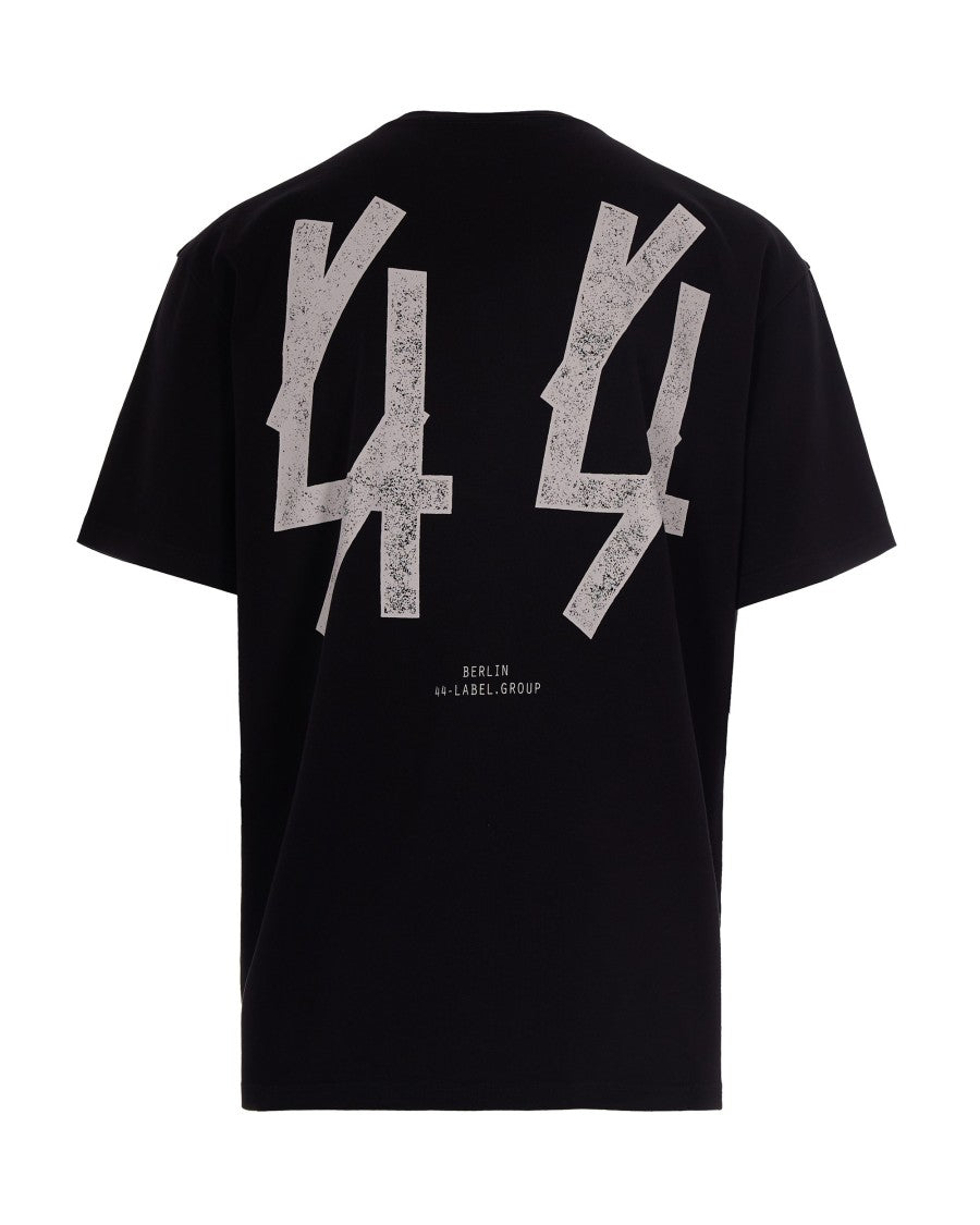 44 Label Group Graphic Black Cotton Guestlist T-Shirt