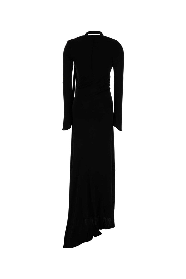 The Attico Black Crepe Long Dress
