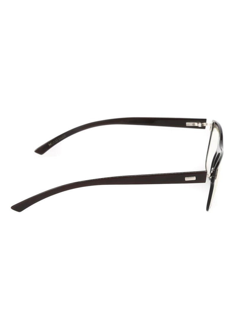 Hoffmann Rectangular Horn Optical Frames With Glossy Black Finish