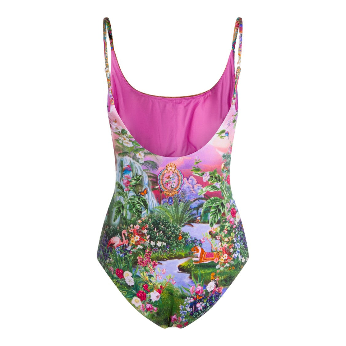 Camilla Flowing Silhouette Swimsuit With Intricate Patterns And Layered Design