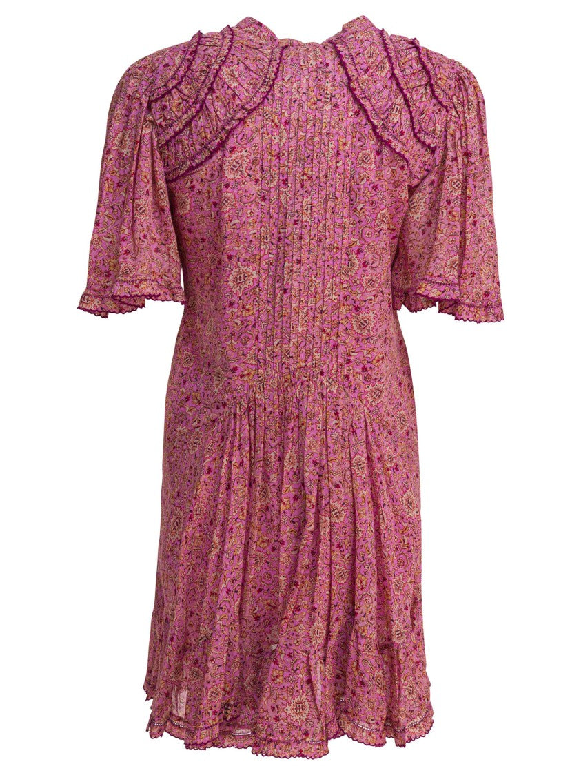 Isabel Marant Étoile Ruffled Collar Pink Floral Dress