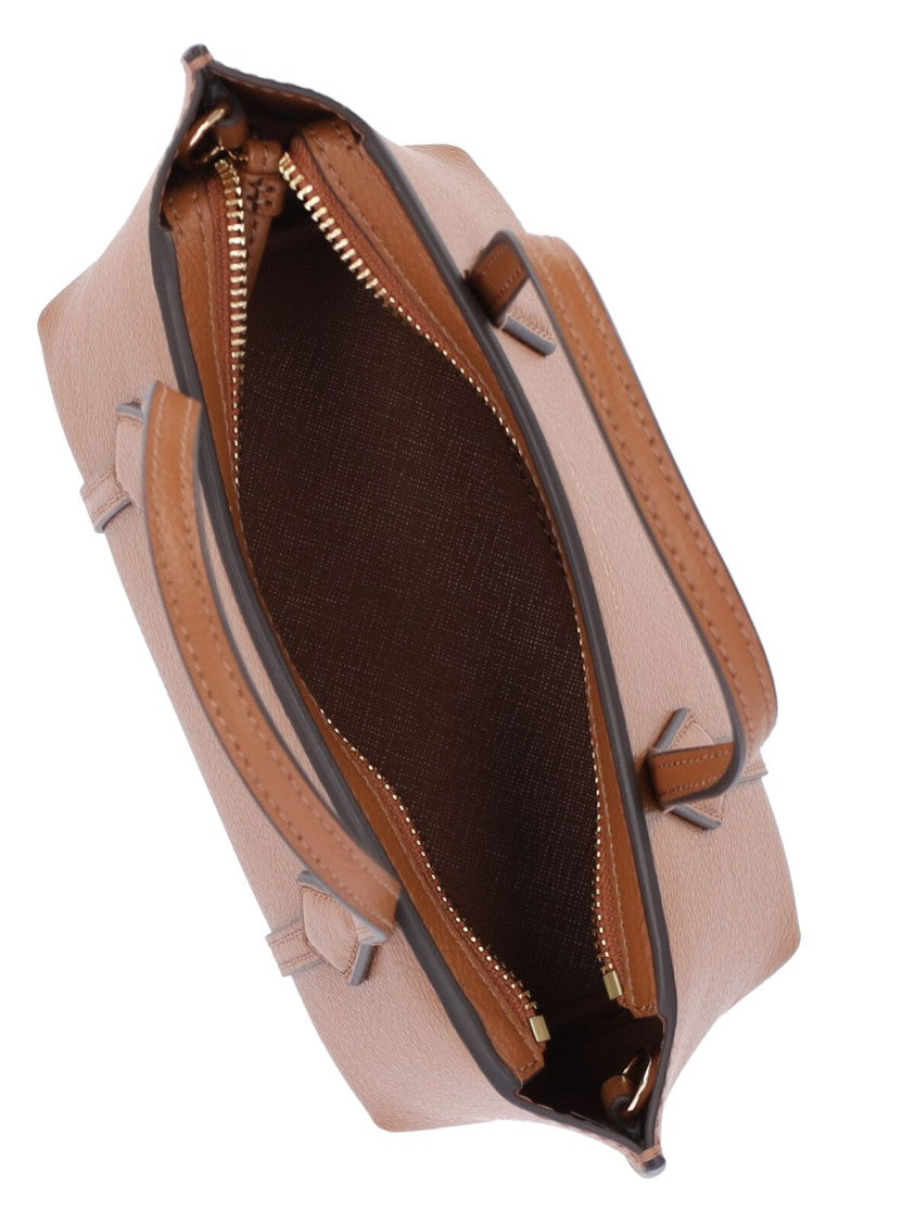 Tory Burch Structured Pebbled Handbag With Adjustable Strap