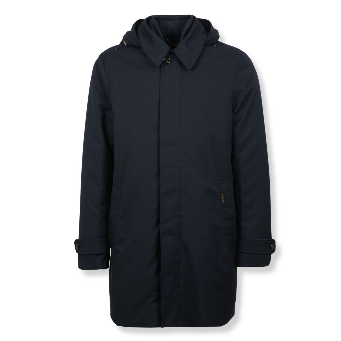 Moorer Structured High Collar Jacket With Front Zip Closure