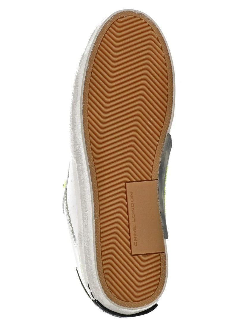 Crime London Ivory Distressed Lo Suede Sneakers