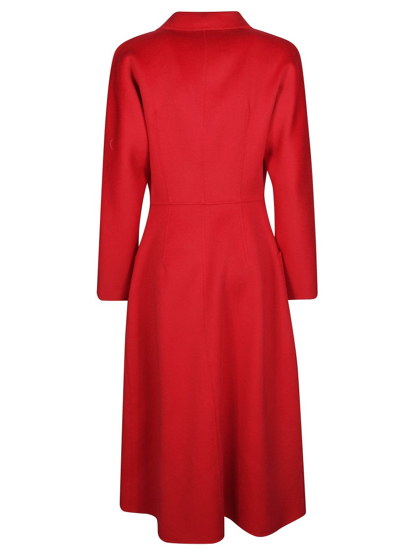 Elisabetta Franchi Belted Red Wool Tailored Coat