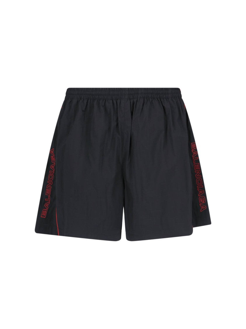 Balenciaga Logo Sports Shorts – Black