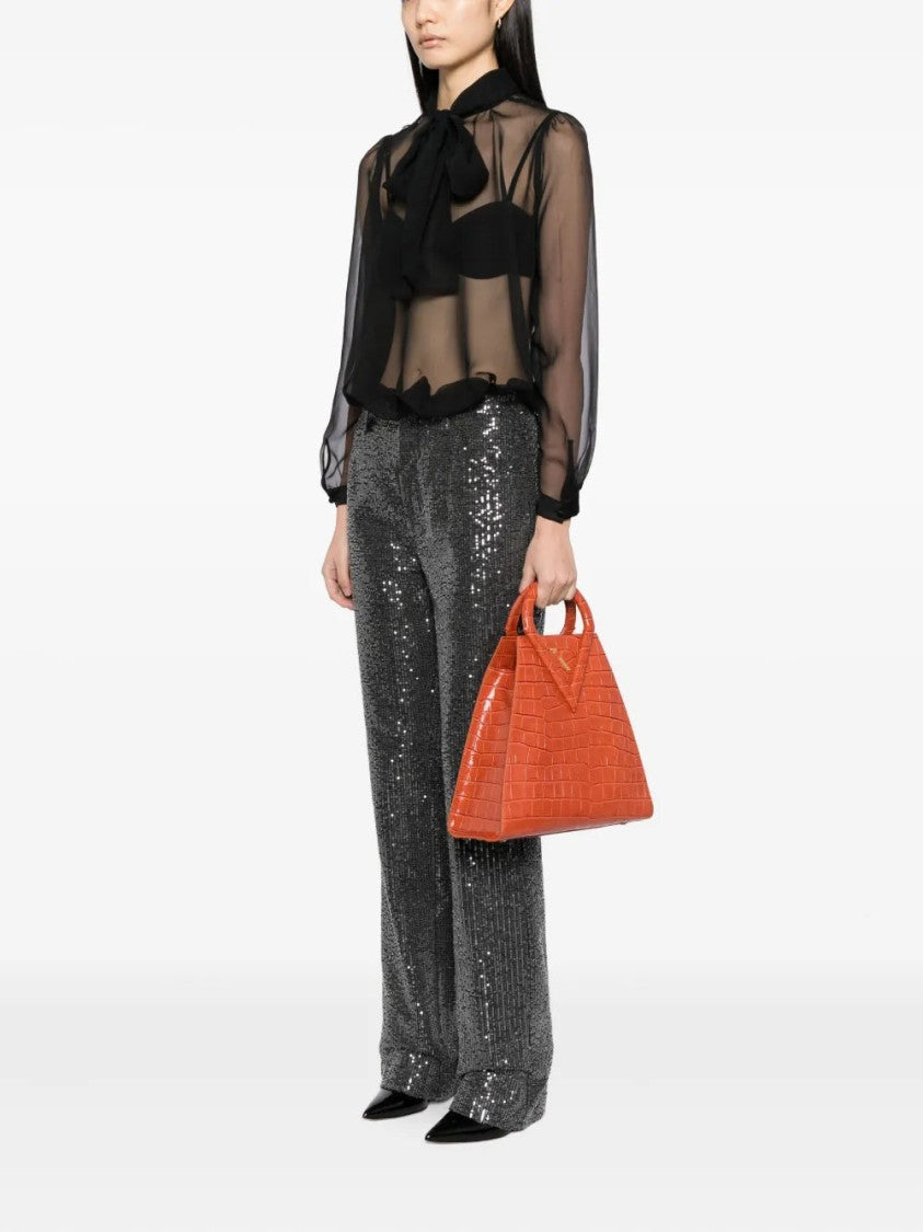 Saiid Kobeisy Crocodile Pattern Structured Bag